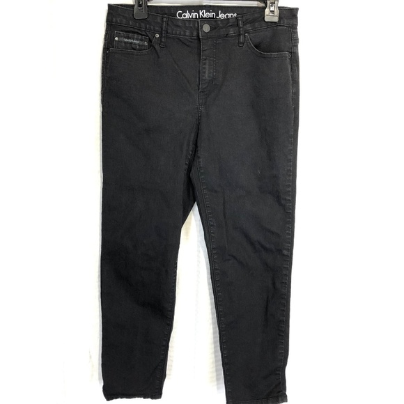 CALVIN KLEIN Black ANKLE SKINNY Stretch Jeans ~ 31 - Picture 1 of 8